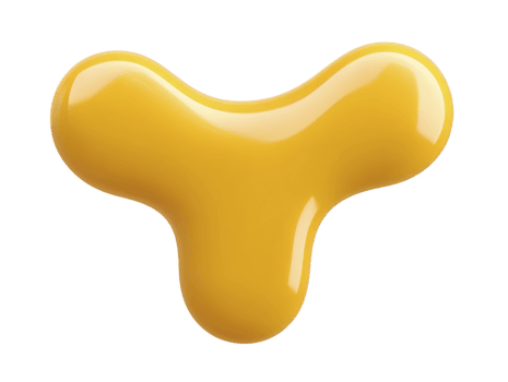 giallo astratto forma, lucido tre punte modulo, liscio superficie, moderno disegno, isolato su trasparente sfondo, giocoso e creativo, adatto per digitale arte o grafico progetti png