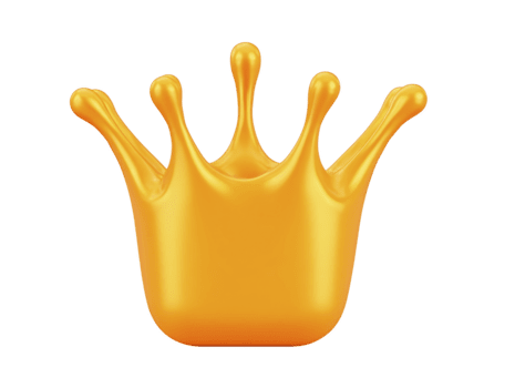 d'oro spruzzo corona brillante astratto forma 3d interpretazione isolato su trasparenza sfondo moderno arte lusso creativo design fluido modulo elegante decorativo oggetto png