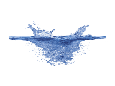 salpicaduras azul agua con dinámica movimienot, claro líquido, y burbujas, aislado en transparente fondo, demostración frescura y energía en realista estilo png
