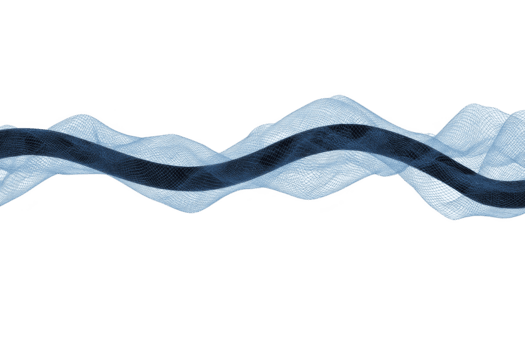 abstrato azul onda linha com malha textura, fluindo horizontalmente em transparente fundo, moderno e mínimo projeto, adequado para tecnologia, Ciência, ou criativo fundos png