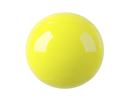 Yellow sphere glossy surface isolated on transparency background modern minimalistic design vibrant color smooth texture reflective geometric shape abstract clean aesthetic png