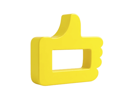 giallo pollici su icona, 3d rendering, isolato su trasparente sfondo, simboleggiante approvazione, positività, e sociale media interazione, allegro e moderno design per digitale comunicazione png