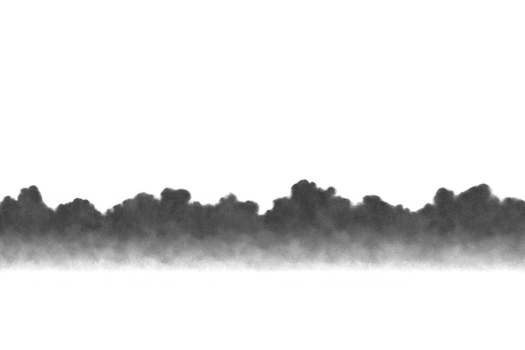 Black smoke cloud with soft edges, isolated on transparent background, realistic fog effect, horizontal shape, dramatic and mysterious atmosphere, suitable for digital art png