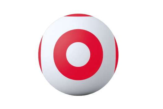 rot Kreis auf Weiß Kugel, geometrisch Form, minimal Design, isoliert auf transparent Hintergrund, modern abstrakt Kunst, Fett gedruckt Farbe Kontrast, sauber und einfach Stil png