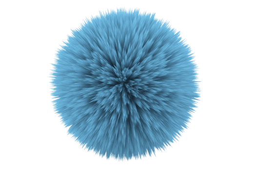 azul resumen esfera con puntiagudo textura, radiante exterior, parecido a mullido pelota o explosión, aislado en transparencia fondo, moderno digital arte, energético y dinámica visual png