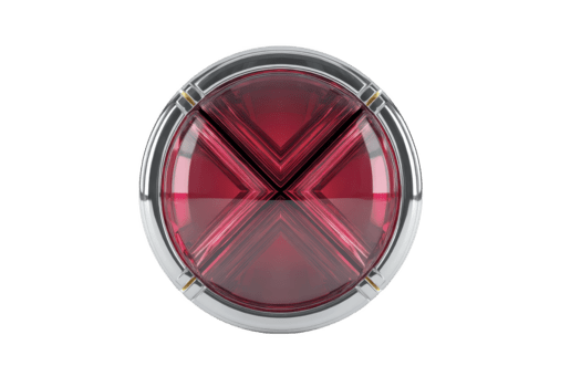 rosso circolare coda leggero con cromo ordinare, moderno settore automobilistico disegno, isolato su trasparenza sfondo, simmetrico modello, lucido finire, futuristico stile, veicolo accessorio png