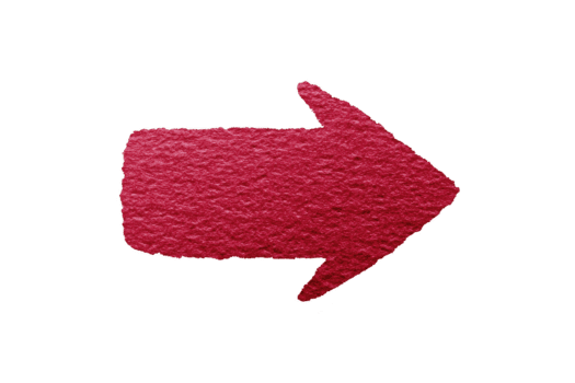 rood getextureerde Rechtsaf pijl, hand- getrokken met ruw randen, geïsoleerd Aan transparant achtergrond, symboliseert richting, beweging, of navigatie in creatief en stoutmoedig stijl png