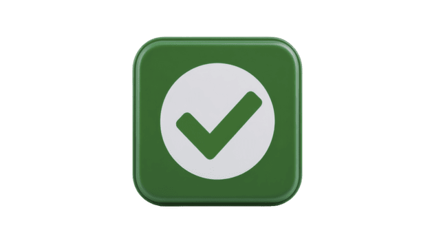 grön kolla upp mark ikon symbol knapp fyrkant vit godkännande Framgång grön kolla upp mark ikon fyrkant knapp genomskinlighet bakgrund symboliserar godkännande Framgång Bekräftelse och positiv respons modern png