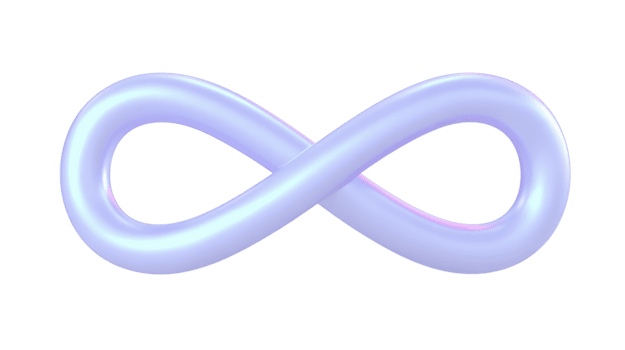 infini symbole 3d pastel brillant abstrait boucle moderne minimal isolé doux représente interminable possibilités et calme avec lisse futuriste conception png