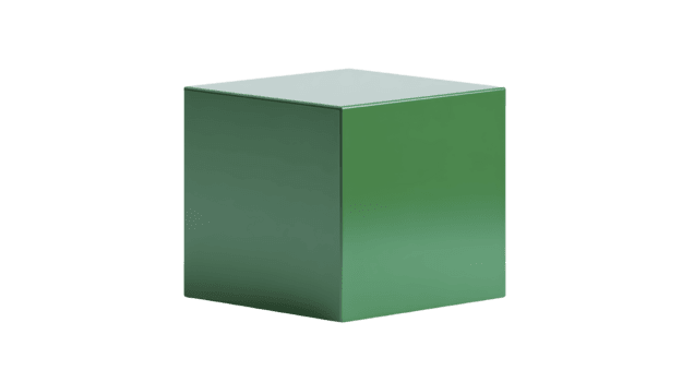grön rektangulär låda, minimalistisk stil, isolerat på genomskinlighet bakgrund, modern geometrisk form, rena design, lämplig för produkt visa eller förpackning attrapp png