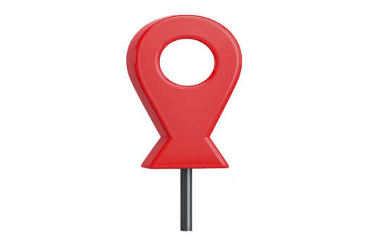 vermelho mapa PIN ícone localização marcador símbolo navegação ponteiro lustroso plástico isolado em transparência fundo usava para viagem direção ou mapa inscrição moderno e simples Projeto png