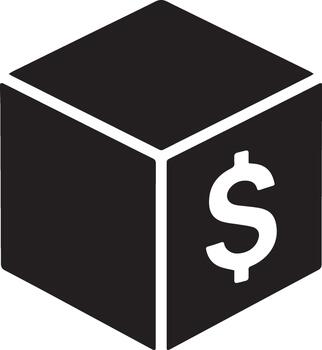 dólar en cubo icono financiero símbolo gráfico ilustración dinero cubo icono sencillo Finanzas gráfico diseño dólar marca en 3d cubo mínimo Finanzas icono ilustración vector