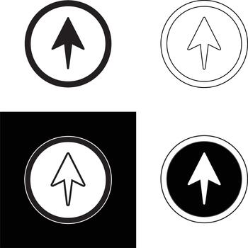 Up Arrow Icon Set Four Directional Graphics Illustration Minimal Up Arrow Icons Collection Modern Arrow Symbols Upward Arrow Set Clean Line Icons Graphic Design Pack vector