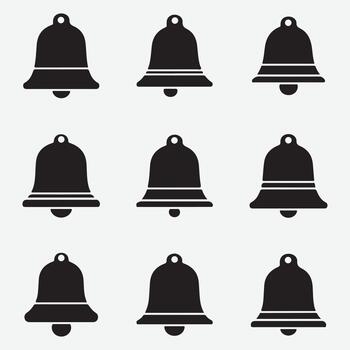 Simple bell icons for app, web and user interface design vector