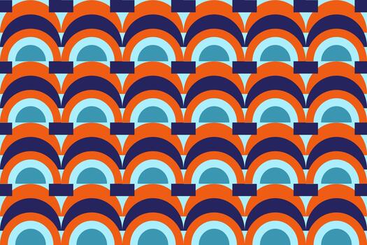 Abstract geometric colorful pattern background with half circles vector
