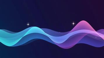 Dynamic Abstract Waves Flowing Smoothly with Glowing Sparkle Against a Dark Background video