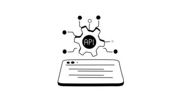 animated icon symbolizing API integration and connecting different software systems video