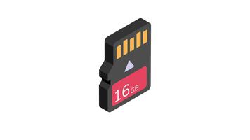 Data memory chip, memory card isometric icon animation easy to use and download video