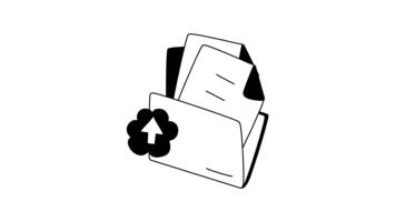animated icon of uploading files or folders to cloud storage or servers. video