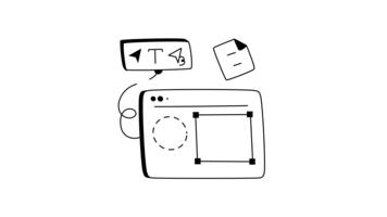 Hand drawn animated icon of tools for web design and development projects video