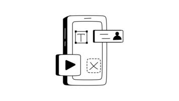 animated icon of a user interface layout with design and interactive elements. video