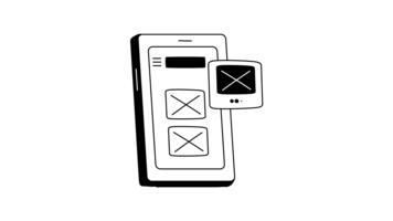 illustration av trådmodell verktyg för webb eller app design layout video