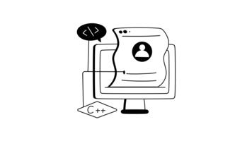 ilustração do Ferramentas usava para rede desenvolvimento e codificação. video