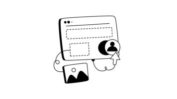 animated icon of a web home page layout with design and content elements video