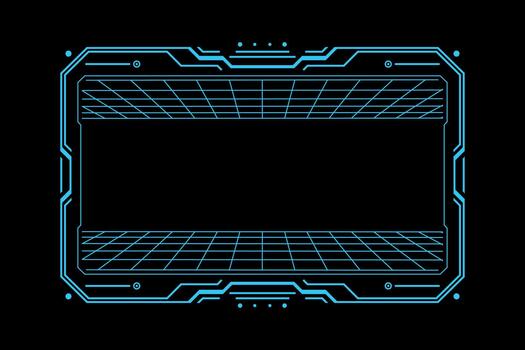 Futuristic HUD Display Frame with Sci-Fi Technology Interface vector