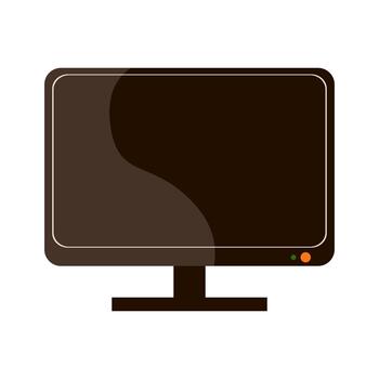 Simple computer template with a blank dark screen. Flat illustration. vector