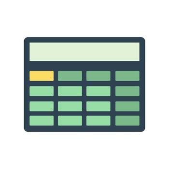 sencillo amplio calculadora con redondeado bordes y un plano diseño. plano estilo ilustración vector