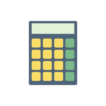sencillo calculadora modelo con redondeado bordes y un plano diseño. plano estilo ilustración vector