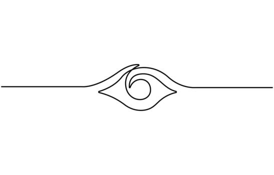 Continuous one line drawing of a human eye Editable Icon vector