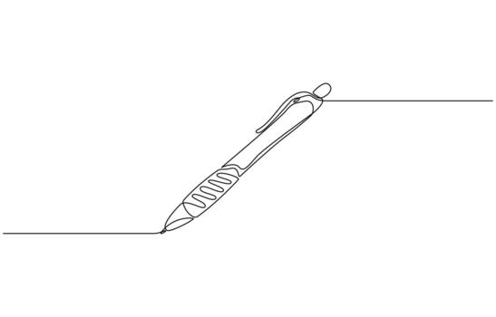 Continuous one line drawing of Elegant signature with a stylized pen illustration in nature tones Eps 10 vector