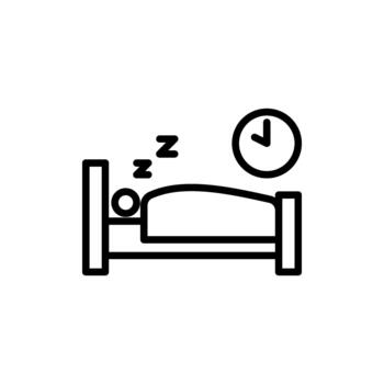 Deep sleep icon. sleeping on Pillow with ZZZ Symbol. Health, Rest and Bedtime Routine Glyph Pictogram. Isolated Illustration vector