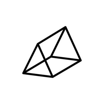 Triangular prism Geometric Shapes for Preschool or Primary School Children. Can be used for web, logo, mobile app, UI, UX. Perfect and clean. Triangular prism isolated white background vector