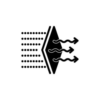 Filtration and separation icon. customizable illustration. Contour symbol. isolated outline drawing. Editable stroke vector