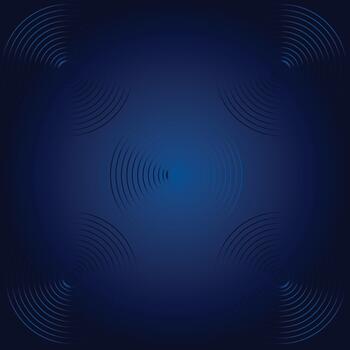 resumen azul concéntrico sonido olas en oscuro antecedentes vector