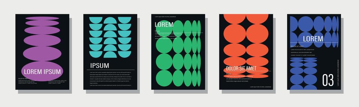 Minimalist Geometric Abstract Poster Collection,a set of banners with different shapes vector