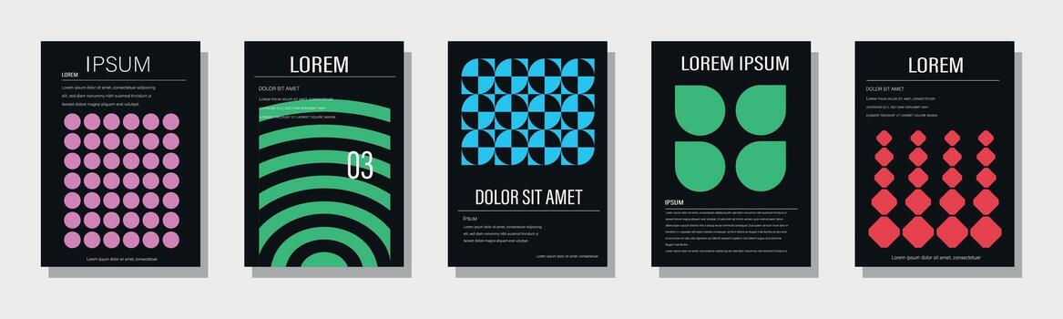 Minimalist Geometric Abstract Poster Collection,a set of banners with different designs vector