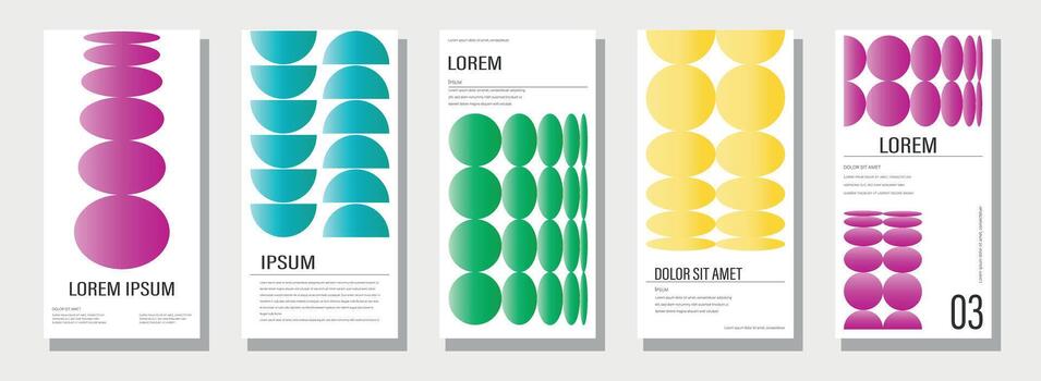 collection of minimalist posters with geometric backgrounds, a set of banners with different shapes vector