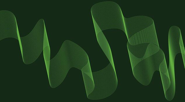 Abstract Blend Lines Wavy Design Background Green Color Illustration vector