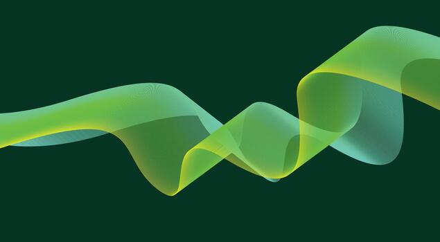 Abstract Wavy Blend Curved Lines Background Green Cyan Gradient Design Illustration vector