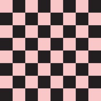 Seamless pattern of pink checkered chess board texture isolated on black vector