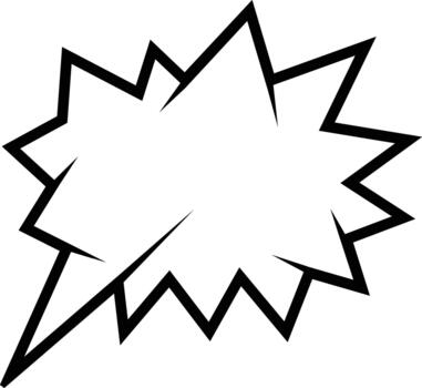 Comic burst shape with jagged outline in cartoon style for dynamic text vector