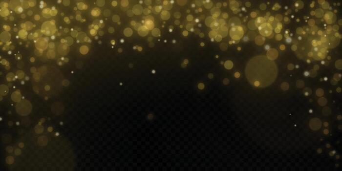 brillante oro polvo con suave bokeh luces vector