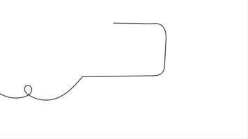 Tal bubbla kontinuerlig ett linje konst animation. chatt, meddelande, prata, dialog, kommentarsfältet ett linje konst animation. abstrakt skiss teckning linjär animering 4k video