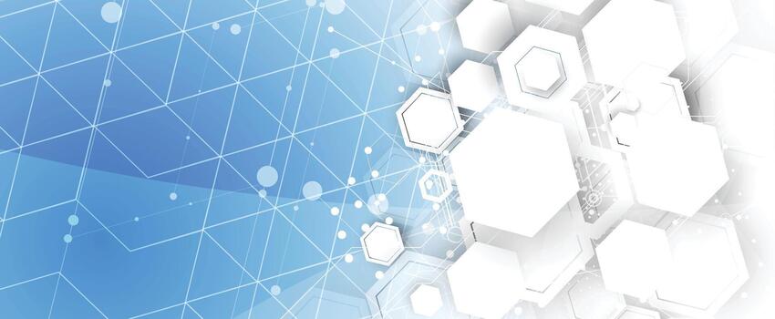 geometric hexagonal blue background vector