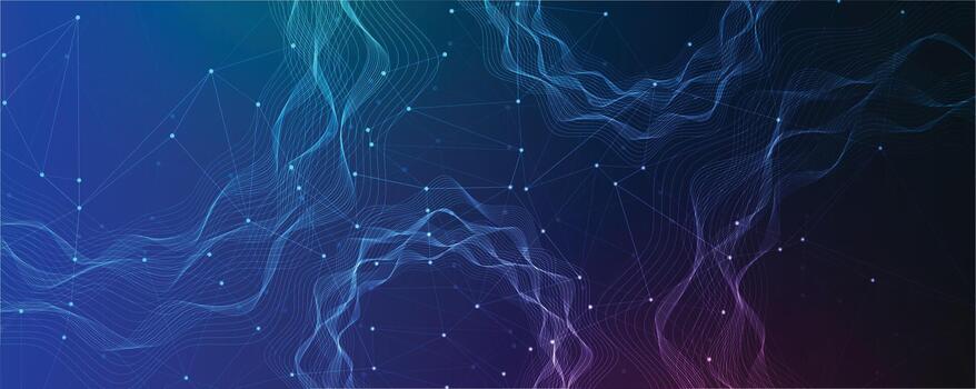 Abstract network wave background design vector