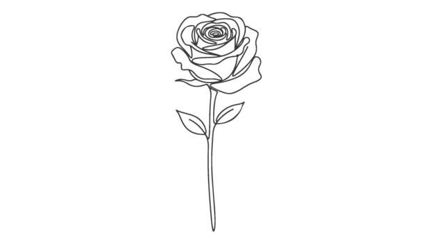 elegante soltero Rosa flor en un continuo línea Arte estilo, un minimalista botánico ilustración vector